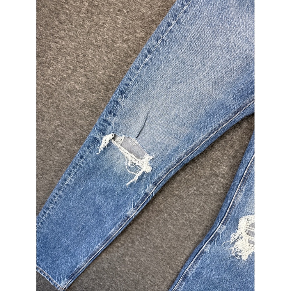 American Eagle Super High Rise Ankle Straight Distressed Jeans Blue Womens XS 00 - Picture 11 of 15